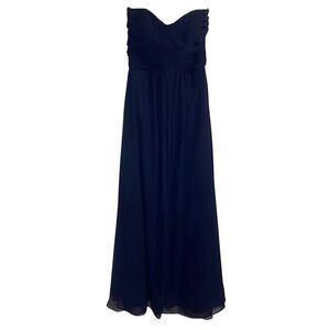 Bari Jay Navy Strapless‎ Dress Size 10 Formal Gala Bridesmaid Prom Bridal